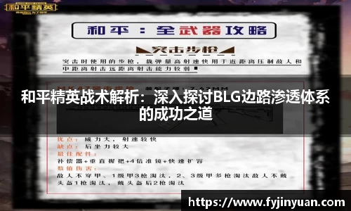 和平精英战术解析：深入探讨BLG边路渗透体系的成功之道